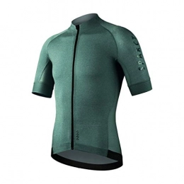 ZXJTX Clothing ZXJTX Jackets Men's Summer Bike Cycling Short-Sleeve Mountain Bike Riding Tops Cycling Gear With Reflective Strips, Non-Slip Cuffs And Hem Cycling Bike Jersey (Color : Green, Size : M)