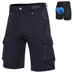Ally Clothing Ally Padded Mountain Bike Shorts, Water Repellent Mens Cycling MTB Shorts, 7 Pockets