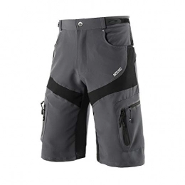 ARSUXEO Mountain Bike Short ARSUXEO Mens Cycling shorts Loose Fit with Zipper Pockets for MTB Casual Training 1806 Gray S
