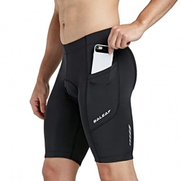 BALEAF Clothing BALEAF Men's Cycling Shorts 3D Padded Bicycle Bike Pants with Side Pockets, UPF 50+ and Quick-Dry Black Size L