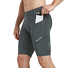 BALEAF Clothing BALEAF Men's Cycling Shorts 3D Padded Bicycle Bike Pants with Side Pockets, UPF 50+ and Quick-Dry Grey Size XL