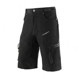 BERGRISAR Clothing BERGRISAR Men's Cycling Shorts MTB Mountain Bike Bicycle Shorts Zipper Pockets 1806BG Black Size Medium