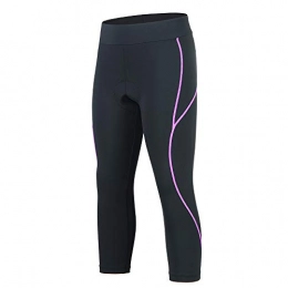 beroy Clothing BEROY Cycling 3 / 4 Shorts Women Tight Capris for Bike Riding Bicycle Ladies with 3D Padded Purple line M