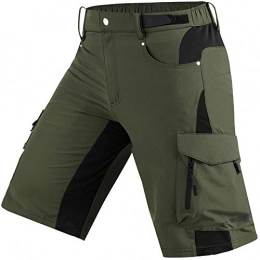 Cycorld Mountain Bike Short Cycorld Men's-MTB-Shorts-Mountain-Bike-Shorts Loose Fit Baggy Cycling Shorts with Zip Pockets (M, ArmyGreen)