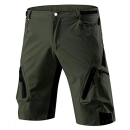 Cycorld Mountain Bike Short Cycorld Mens Mountain Bike Biking Shorts, Bicycle MTB Shorts, Loose Fit Cycling Baggy Lightweight Pants with Zip Pockets (Army Green no underwear, 2XLWaist:34.5"-36", Hip:40.5"-42.5")