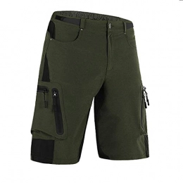 Cycorld Clothing Cycorld Mens Mountain Bike Biking Shorts, Bicycle MTB Shorts, Loose Fit Cycling Baggy Lightweight Pants with Zip Pockets (Army Green no underwear, LWaist:30.5"-32.5", Hip:37.5"-39.5")