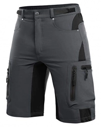 Cycorld Clothing Cycorld MTB-Shorts-Men-Mountain-Bike-Shorts, Loose-fit Bicycle Cycling Shorts Mens MTB Baggy Shorts Relaxed with 6 Pockets (New Grey, M)