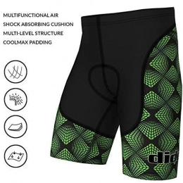 Didoo Clothing Didoo mens cycling shorts padded Compression Biking Pants Sublimation Lycra Fabric Anti-Slip Quick-Dry High-Elasticity Underwear (Fluorescent Green, XXXL)
