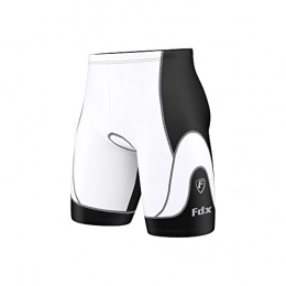 FDX Mountain Bike Short FDX Mens Pro Quality Cycle Cycling Shorts Anti-Bac Padded Cycling tight shorts (White / Black, Large)