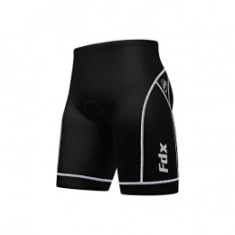 FDX Clothing FDX Mens Quality Cycling Shorts Coolmax Padding Outdoor Cycle Gear Tight Shorts (Black / White, Small)