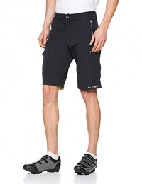 Funkier Clothing Funkier Men's Adventure Baggy Shorts With Padded Liner MTB Active Mountain Bike, Black, Medium