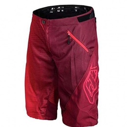 JINGLU Mens Mountain Bike Biking Shorts, Bicycle MTB Shorts, Loose Fit Cycling Baggy Lightweight Pants with Zip Pockets Red-XXL