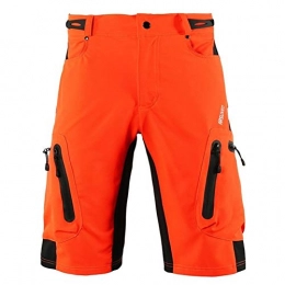 LANCYG Cycling shorts XL-XXL Men Cycling Shorts Polyester Outdoor Sport Downhill Shorts Breathable Loose Fit MTB Bicycle Shorts Cycle shorts (Color : Orange, Size : XXL)
