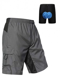 EZRUN Clothing Men's 3D Padded Mountain Bike Shorts Lightweight Loose-Fit Bicycle Cycling MTB Bike Shorts (greyblack-m)
