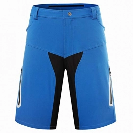 MMSM Clothing Men's Bicycle Shorts ，Breathable Mountain Bike Shorts Lightweight and Baggy MTB Shorts for Outdoor Cycling Running Gym Training Blue-L