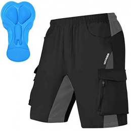 VAYAGER Clothing Men's Mountain Bike Shorts 3D Padded Bicycle MTB Shorts Loose-fit Lightweight MTB Cycling Shorts(Black S)