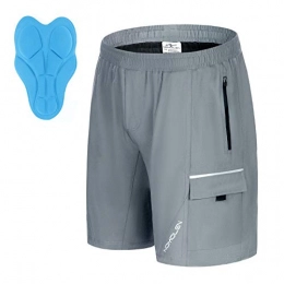 Nomolen Clothing Nomolen Men's Mountain Bike Shorts 3D Padded Lightweight Waterproof MTB Cycling Shorts Loose-Fit Bike Shorts - grey - Small