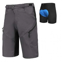 Priessei Mountain Bike Short PRIESSEI Mens Mountain Bike Biking Shorts Lightweight MTB Cycling Shorts with Zip Pockets (Dark Grey 2, Medium)