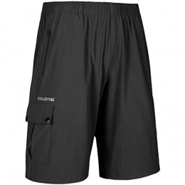 qualidyne Clothing qualidyne Mens Cycling Shorts Baggy Loose Fit MTB Shorts 4D Padded Breathable Outdoor Sports Running Shorts with Zipper Pockets