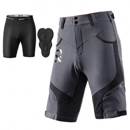 RockBros Clothing ROCKBROS Men's Mountain Bike Shorts Padded Cycling Shorts Dark Gray