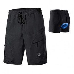 Santic Clothing Santic Men's Loose-fit Mountain Bike Shorts Coolmax Lightweight Cycling MTB Shorts - Black - Medium