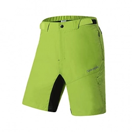 Santic Mountain Bike Short Santic Men's Mountain Bike Shorts Loose Fit MTB Shorts Cycling Shorts Baggy Zipper Pockets, Green, Large