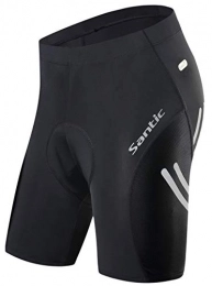 Santic Clothing Santic Padded Cycling Shorts Men Road Bike Shorts Cycle Half Pants Tights Lycra Elastic Reflective Black