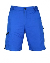 SelectCyclingWear Clothing SelectCyclingWear Pro Comfort MTB Mountain Bike Baggy Shorts with Lycra Coolmax Padded Liner (Blue / Black, Large(32"-34"))