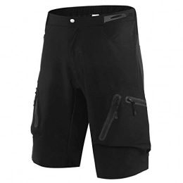Sportout cycling shorts with 4D padded, non-slip mountain bike men's trousers, MTB cycling trousers, shock absorbing and quick-drying, Men, 3 black, L