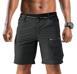 TACVASEN Clothing TACVASEN Outdoor Shorts for Men Quick Dry Work Shorts Elasticated Waist Cargo Working Shorts with Pockets Combat Hunting Trekking Shorts Workwear Grey