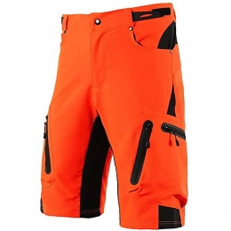 LXZH Mountain Bike Short Upgrade MTB Cycling Shorts Men Baggy, Outdoor Sports Mountain Bike Shorts Downhill, Breathable Loose Fit Bicycle Shorts Shockproof Waterproof Lightweight, Orange, XL