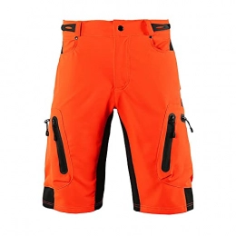 Uphold Men's Mountain Cycling Shorts Multi-pocket MTB Bike Short Baggy Lightweight Bicycle Shorts Quick Dry Bike Half Pants,Suitable for Cycling,Running,Climbing,Outdoor Sports(Size:L,Color:orange)