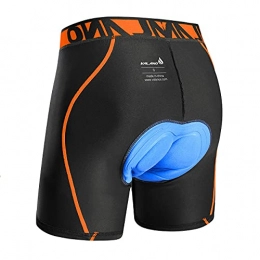 Valano Men’s Cycling Shorts Bike Underwear 3D Padded, Bicycle MTB Liner Mountain Shorts for Cycle Riding Biker, UPF50+, A-orange, S