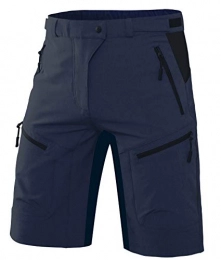Wespornow Mountain Bike Short Wespornow Men's-Mountain-Bike-Shorts-MTB-Cycling-Shorts with Zipper Pockets (Navy, L)