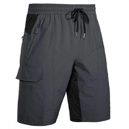 Wespornow Clothing Wespornow Men's-MTB-Mountain-Bike-Cycling-Shorts, Baggy-Breathable-Bike-Shorts with Pockets (Grey, XL)