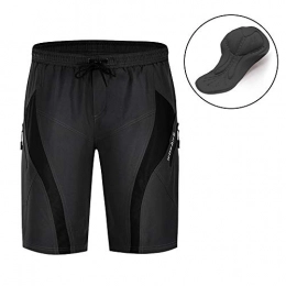 WOSAWE Clothing WOSAWE Men's Cycling Shorts 2 in 1 Loose-Fit Baggy Mountain Bike Shorts Breathable Waterproof Sport 1 / 2 Pants with 3D Gel Padded (Black XXXL)