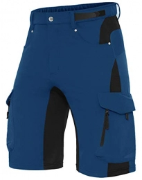 XKTTAC Clothing XKTTAC Men's-Mountain-Bike-Shorts MTB-Shorts Cycling Shorts with Padded 6 Pockets for Bike, Bicycle (Indigo, XL)