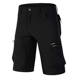 YUJIA Clothing YUJIA Mens Mountain Bike Biking Shorts Bicycle MTB Shorts Loose Fit Cycling Baggy Lightweight Pants With Zip Pockets Black-5XL