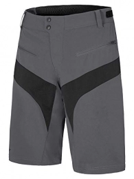 Ziener Mountain Bike Short Ziener Men's Cycling Shorts / Cycling Shorts with Inner Shorts / Mountain Bike - Breathable, Quick-Drying, Padded Nischa X-Function, Mens, 209225, Grey, 50 (EU)
