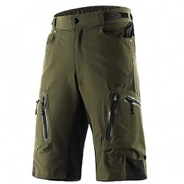 ZinHen Mountain Bike Short ZinHen Mens Cycling Shorts, Casual No Padded Mountain Bike Shorts, Quick Dry Breathable Biking Pants Loose Fit Bicycle Shorts for MTB Running Outdoor Sports (Army Green, L)