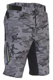 ZOIC Clothing Zoic Men's Ether Camo Mountain Bike MTB Cycle Riding Short Relaxed Fit 12 inch Inseam, UPF 50+, Grey Camo, Size Medium