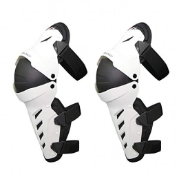 HBLWX Riding Knee Pads, adjustable anti-skid protection motorcycle mountain bike shin pads Suitable for all kinds of men and women riding sports safety protection (1 pair),White