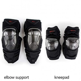 LNLW Protective Clothing LNLW Racing Knee Guards Pads Braces Protective Gear Motocross Cycling Elbow and Protector Guard Armors Set Black For Skating Skiing-4pcs (Color : Black)