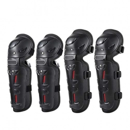 LSWL 4PCs Cycling Knee Brace And Elbow Guards Bicycle MTB Bike Motorcycle Riding Knee Support Protective Pads Guards (Color : Black)