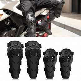 JFG RACING Protective Clothing Motorcycle Knee Shin Guards & Elbow Pads Set - 4 Pcs Adjustable Knee Elbow Pads Armor Motorcycle Protective Gear For Motocross Racing Cycling(Black)