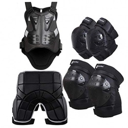TZTED Protective Clothing TZTED Protective Gear Motorbik Body Armor with Kit Motocross Elbow & Knee Pads Shin Body Guard ATV Racing Motorcycle Protective Gear Mountain Cycling Skating Snowboarding, Black