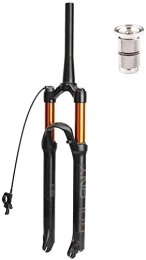 SJHFG Ersatzteiles Fahrrad Gabel Mountainbike-Federgabel 26 27.5 29 Zoll, mit Expander-Stecker MTB Air Gabeln Rebound-Anpassungsreise 120mm Fahrrad Federgabel (Color : Tapered Remote Lockout, Size : 26 inch)