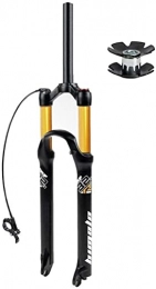 SJHFG Mountainbike Gabeln Fahrrad Gabel MTB Vordere Gabel 26 27, 5 29 Zoll, Magnesiumlegierung Luftdruckstoßdämpfer mit Aufdruckgabel-Expander-Stecker Fahrrad Federgabel (Color : Remote Lockout, Size : 26 inch)
