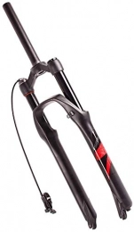 Lloow Mountainbike Gabeln Federgewebe Luftfeder / Drahtsteuerung Mountainbike-Gabel aus Aluminiumlegierung, Einstellung der Zugstufe Buntbart, 140 mm, rot, 27, 5 Zoll