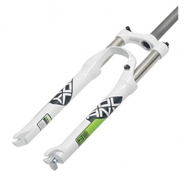 HKD Mountain Bike Stoßdämpfer Aluminium Gerades Rohr Rebound Adjust MTB Bergab Suspension Federgabel (Color : White+Green, Size : 26 inch)